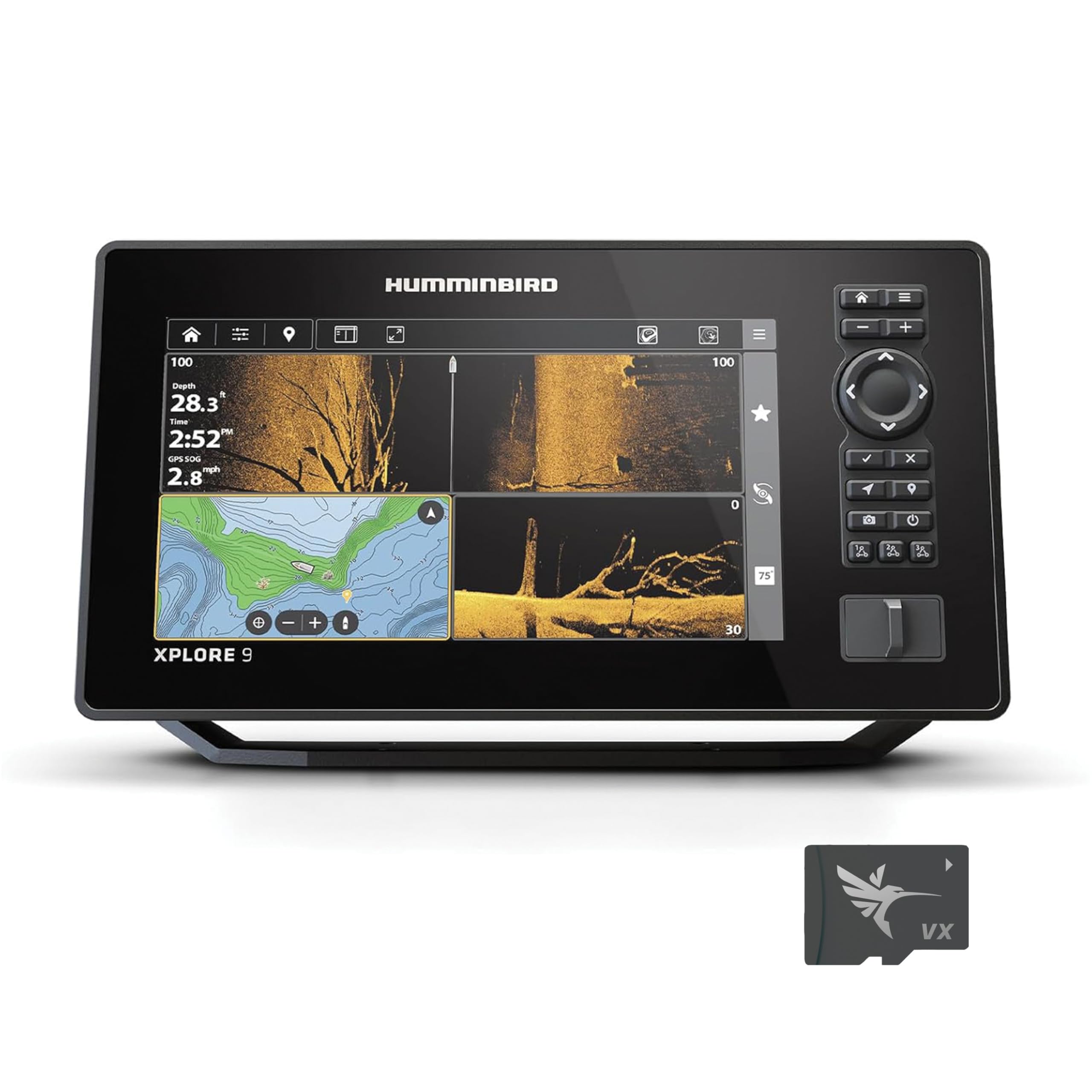 Humminbird XPLORE Series GPS Fish Finder MEGA Side Imaging+ & HD Touchscreen Dis