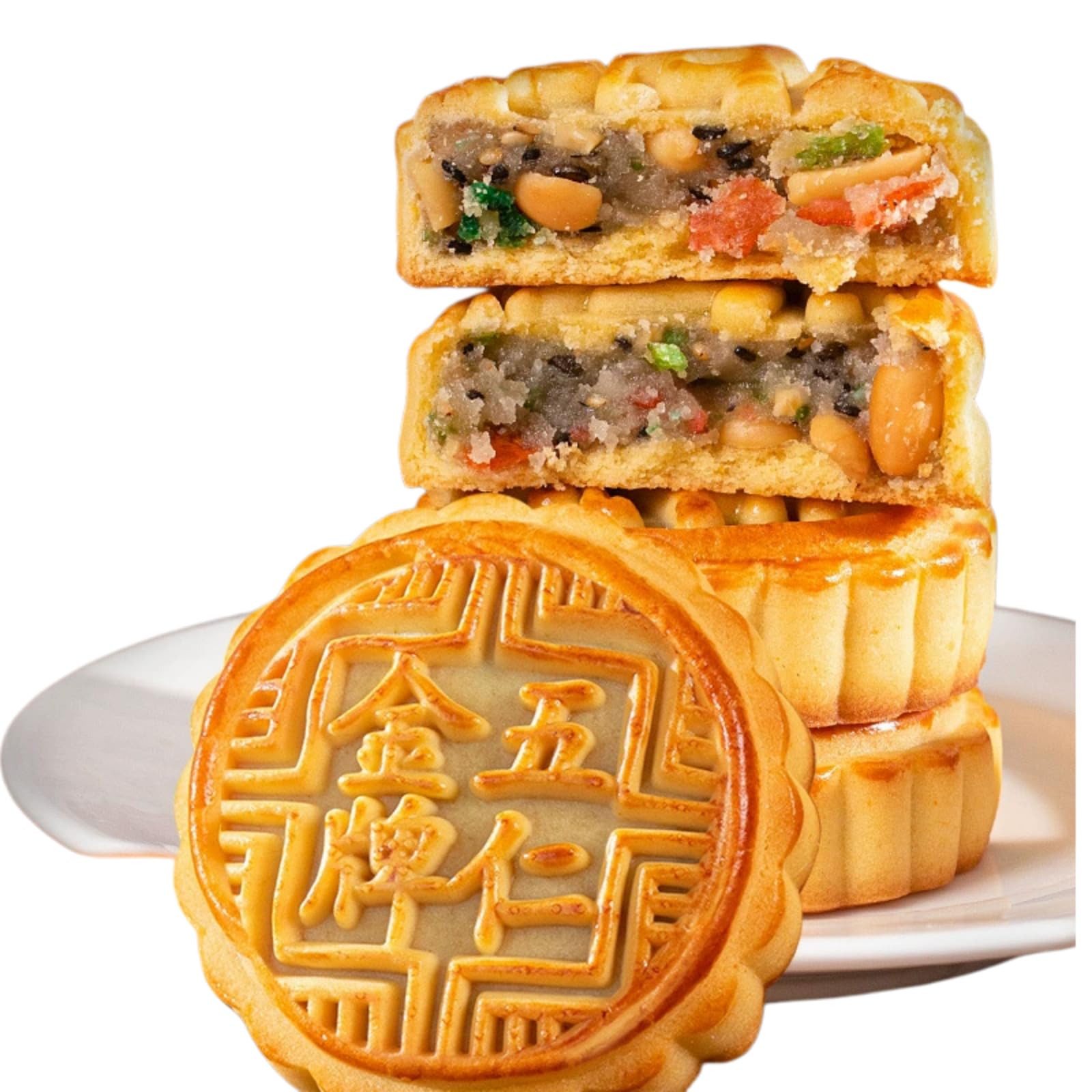 Five-Kernel Mooncakes, Pastries, Halal Mooncakes, 600g (21.16 oz) | Asian-style 