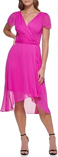 DKNY Plissiertes Wickelkleid Aus Kunst Women's Dress