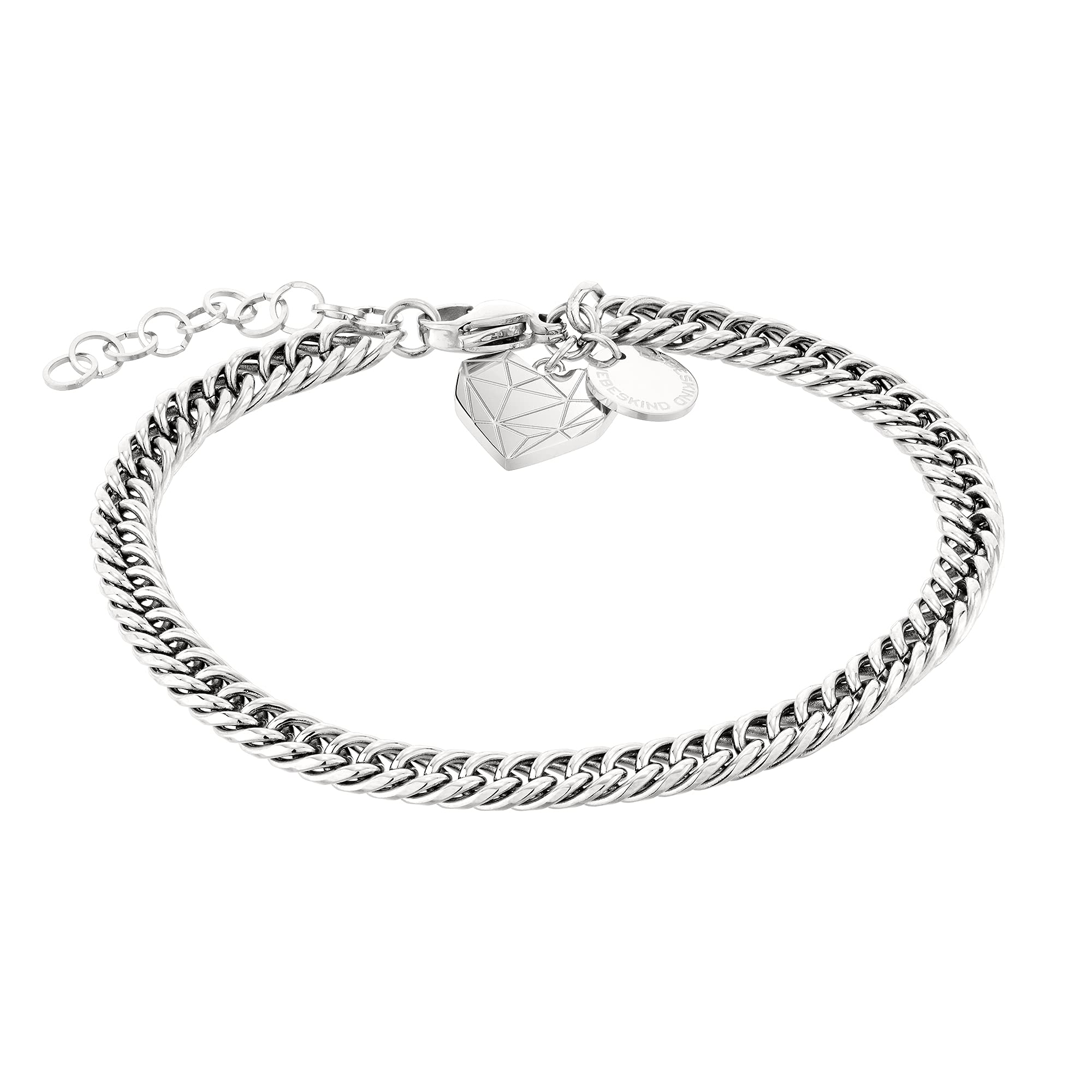 LIEBESKIND BERLIN Herz-Armband für Damen – Edelstahl-Armschmuck mit liebevollem 