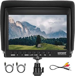 NEEWER F100 7 inch Camera Field Monitor Updated Version, 450nit HD | Video Assist IPS 1280x800, HDMI 1080p, Peak Focus Histogram, Sunshade, for DSLRs Stabilizer Filmmaking Rig, NO Battery