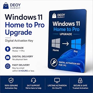 DEOY Market Compatible with Windows 11 Home to Pro Upgrade Activation Key - Digital Delivery