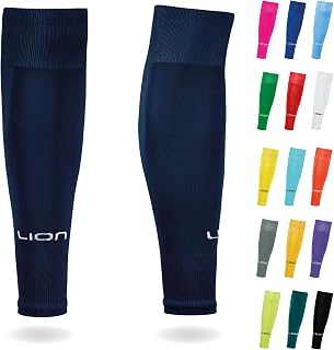 LION SPORTSWEAR Kids/Youth Football Sock Sleeves To Accompany Grip Socks - Fits Over Calf/Shin Pads - Variety Of Colors To Match Your Team Kit