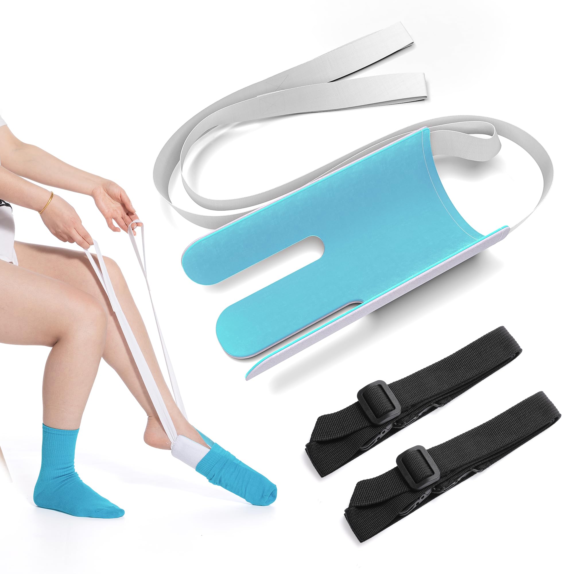 Fanwer Sock aid device for seniors,sock helper easy on easy off with Pants Assis