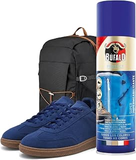 Buffalo - Shoe Waterproofing Spray 250 ml - Transparent Shoe Protector Spray- 100% Water and Dirt Repellent | For Fabric, Leather and Textile Shoes | Suede and Nubuck Protector