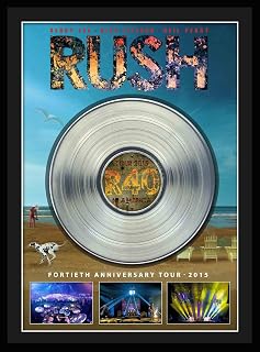 Frameworth Rush Framed 40Th Anniversary Tour with Platinum LP, Black, One Size