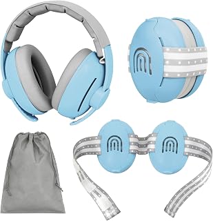 PLANTURECO 2-in-1 Adjustable Baby &amp; Toddler Noise Cancelling Headphones | Ear Muffs for Kids 1-3 for Airplane Travel