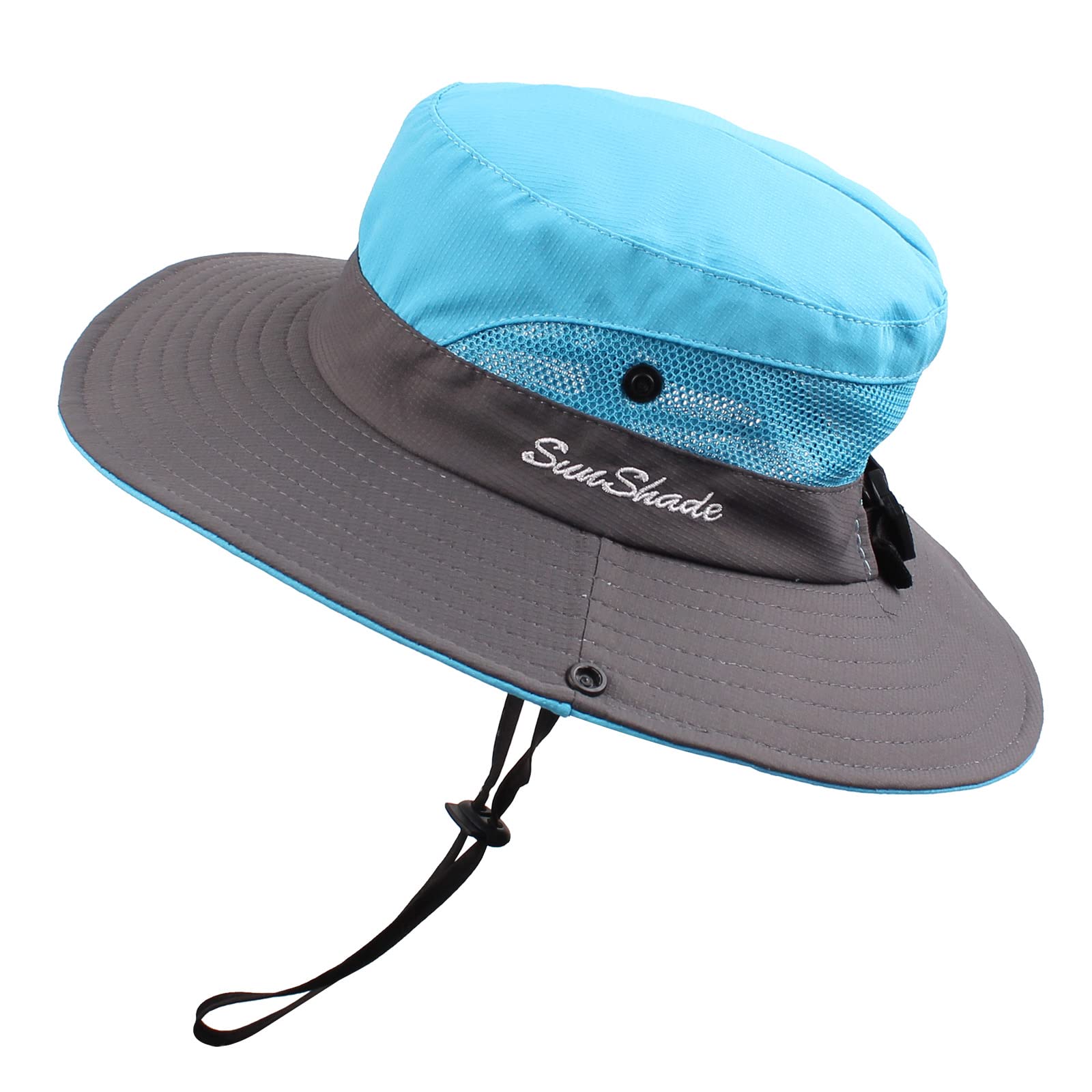 PESAAT Women Men Fishing Hat Summer Sun Hats for Women UV Protection Wide Brim B