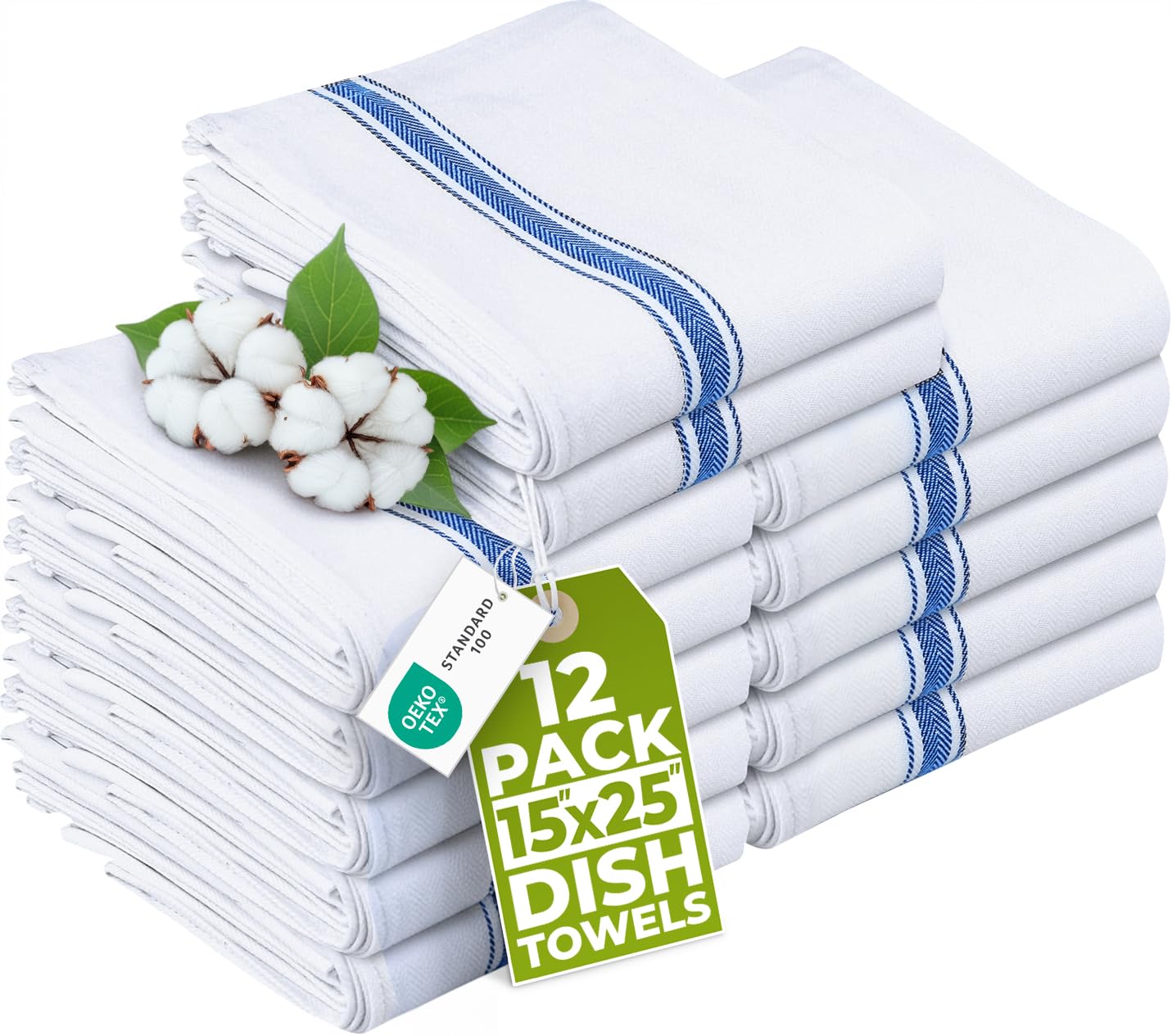 Utopia Towels Kitchen Dish Towels - 100% Cotton Dish Towels - Reusable Cleaning 