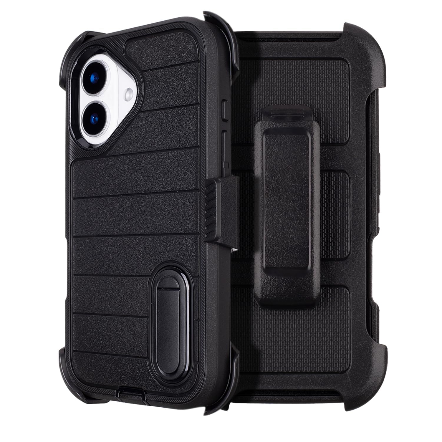 Defender Case for iPhone 16 Case with Belt Clip Holster Kickstand Black | Heavy 