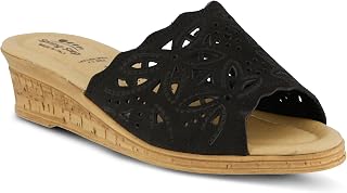 Spring Step Women's Estella Wedge Sandal - Black - EU 38 / US 7.5-8