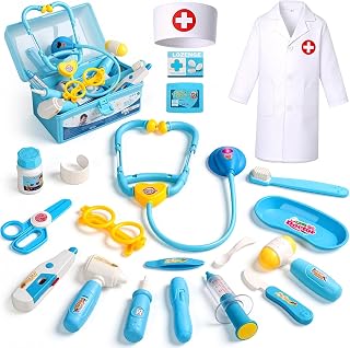 Doctor Kit Kids Toys for 3 4 5 Year Old Girl Boys Pretend Play Dress Up | with Medical Costume, Dentist Play Set for Toddler Educational Toys for 3+ Year Old Birthday Gifts, Halloween Gifts