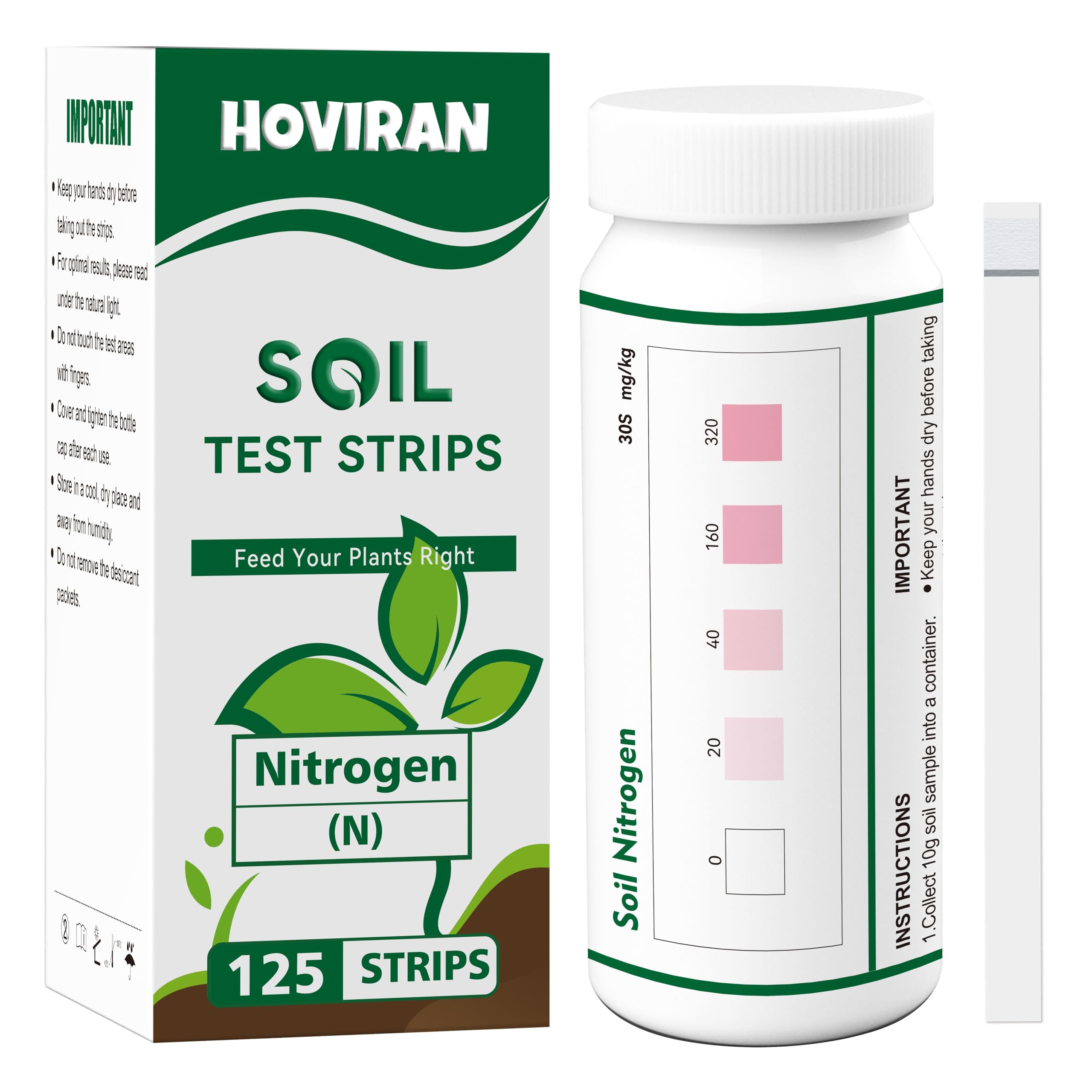 Soil Test Strips for Nitrogen, 125 Strips Home Soil Test Kit for Garden | Easy-t