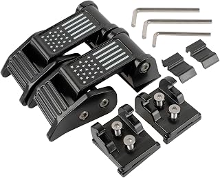 Hood Latches Lock Catch fits 2007-2018 Wrangler JK JKU 18-25 JL JLU Pair | U.S. Flag Style, Latch Locking Adjustable Kit,Compatible with Jeep Rubicon Sahara Sport 07-18