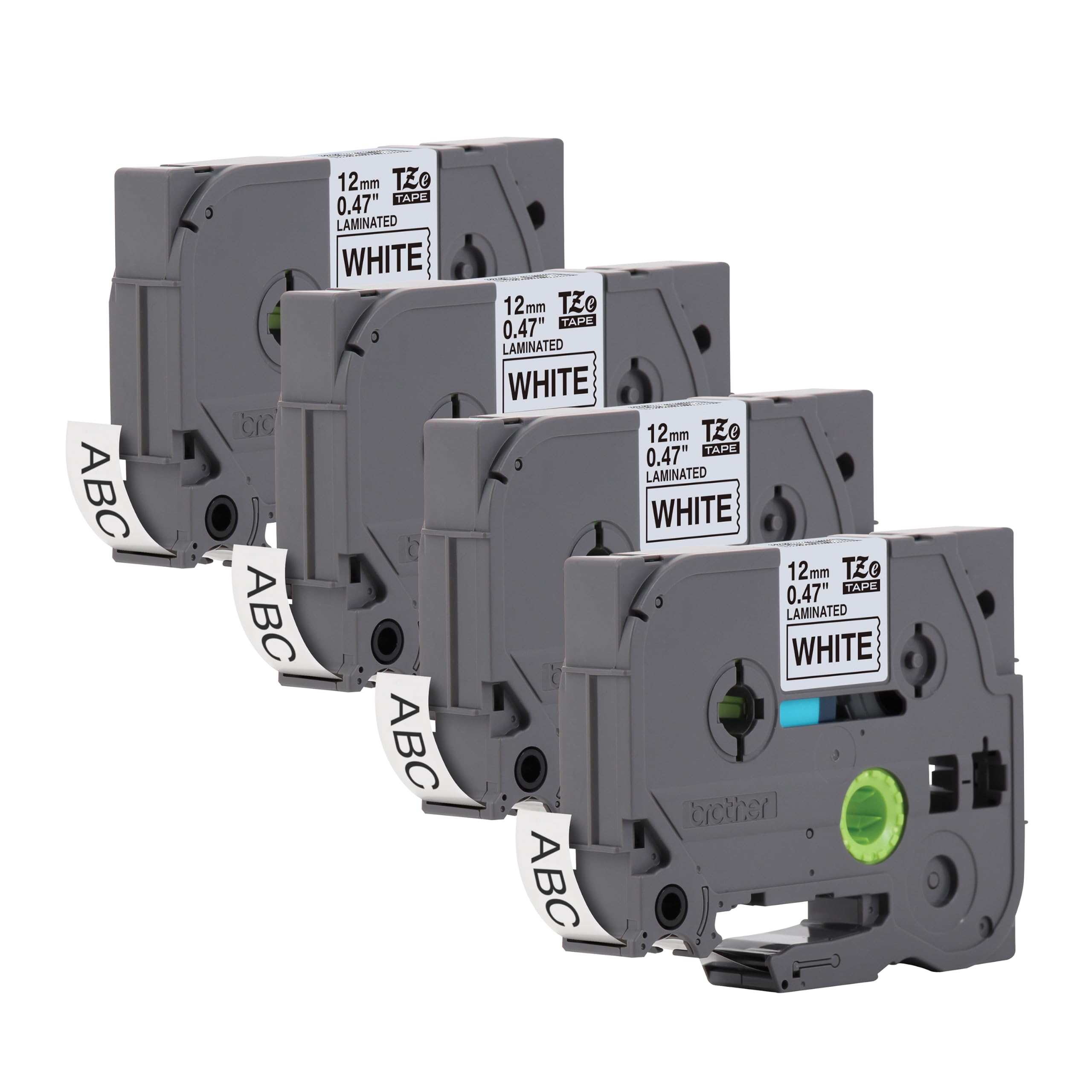 Brother Genuine P-Touch TZe-231 4-Pack Tape (TZE2314PKB) ½” (0.47” or 12mm) x 26