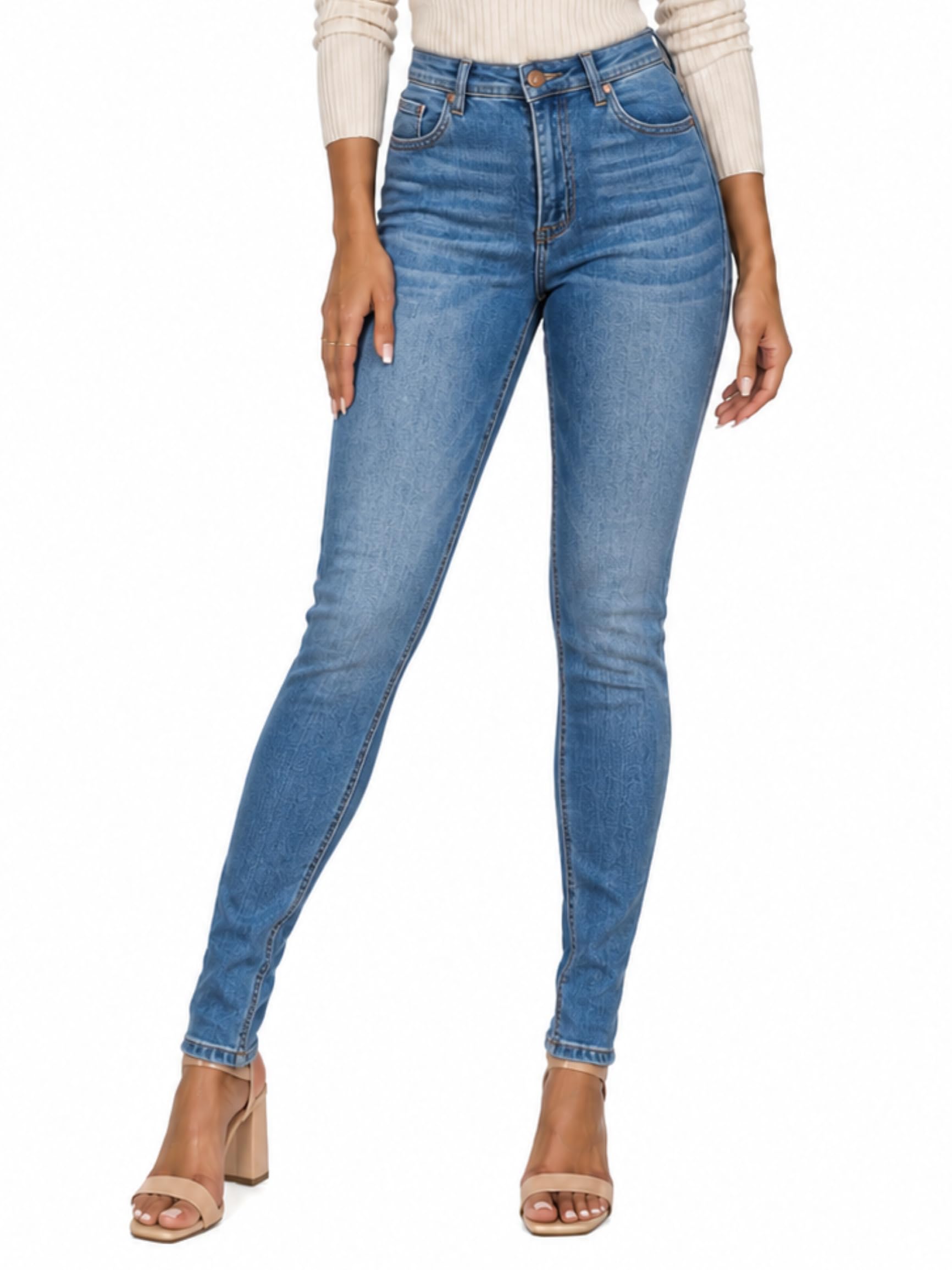 LOVER BRAND FASHION Women's High Waisted Ripped Skinny Jeans Stretchy Distressed