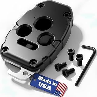 Key Fob Shell Case for Honda Accord 2003-2012, Civic EX 2006-2013, Pilot 2009-2015, CR-V 2005-2006 - Crack-Resistant Cover Replacement, USA-Made, Bottle Opener (Black, 4 Button)