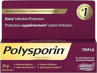 POLYSPORIN Triple Antibiotic Ointment for Cuts, Scrapes & Burns - 30g | 3 antibiotics (polymyxin B, bacitracin zinc, gramicidin), infection protection, non-stinging, #1 doctor-recommended