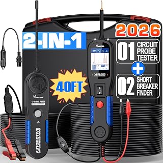 VDIAGTOOL V200 Pro Automotive Power Circuit Probe Tester, Broken Wire Detector Tool, 12/24V Car Open Short Circuit Breaker Finder, Electrical Wire Cable Tracer, AC/DC Relay Fuse Continuity Testing Kit