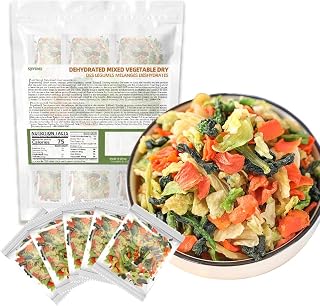 SIJIYUNLI-Dehydrated mixed vegetable dry 200g/7.05oz Suitable for instant noodles, instant soup, oatmeal Congee and Fried Rice. Suitable for kitchen, camping, and convenient food. Includes 20 packs
