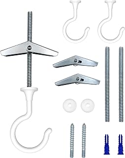 NACETURE Large Swag Hooks Plant Hooks for Ceiling Hooks for Hanging Plants - Ceiling Hangers Heavy Duty for Hanging Light - Chandelier Hook Ceiling Installation for Cavity Wall Fixing (White 2 Pack)