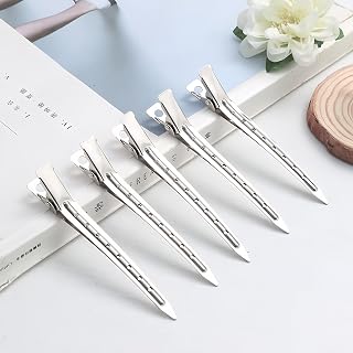 12 Pieces Hair Clips (3.5 Inch), Rustproof Metal Hair Clips with Holes, Non-Slip Durable Alligator Clips for Styling, Curling, Coloring, Home and Salon Use, Color