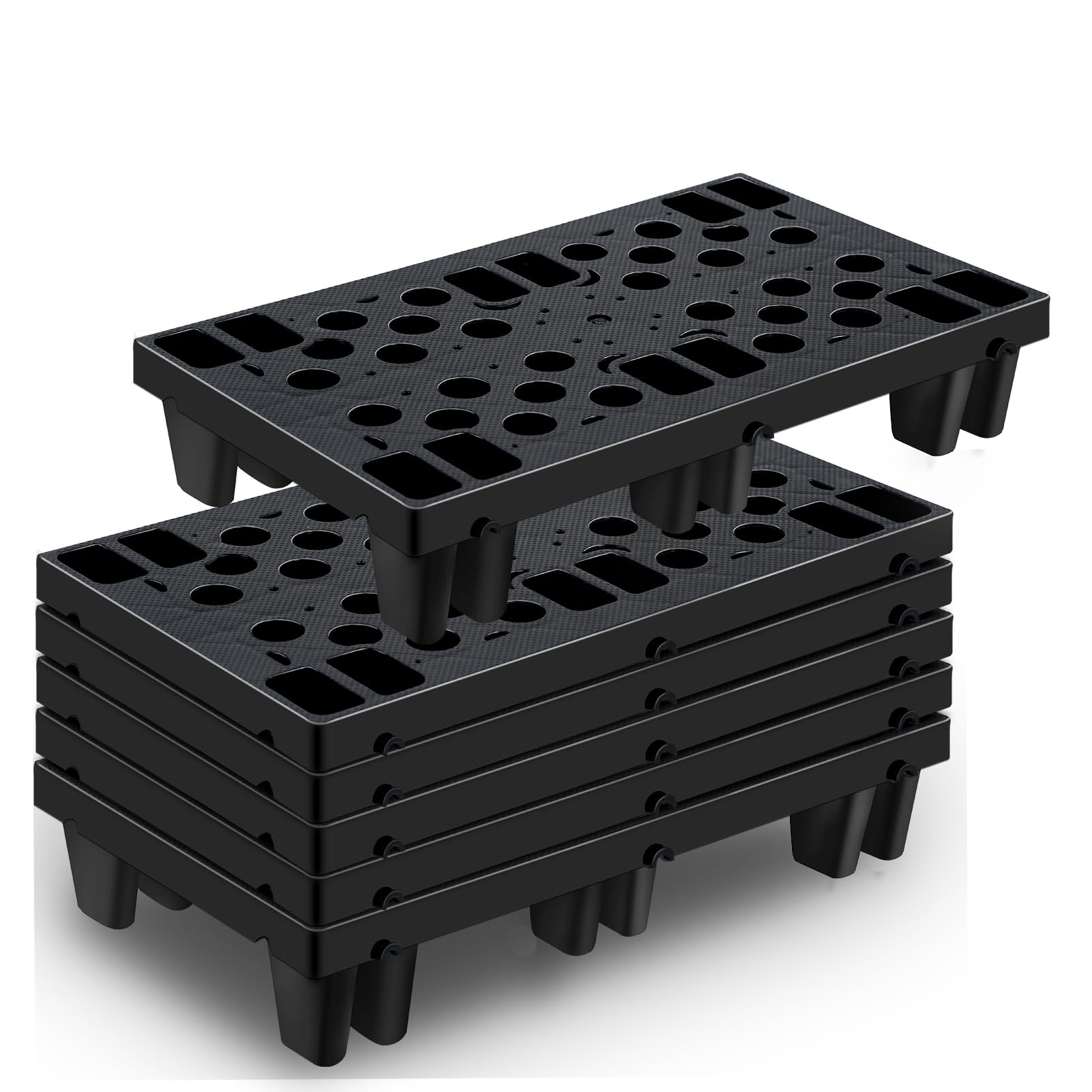6pcs Plastic Pallets for Basement Storage Lightweight Waterproof Floor Pallets w