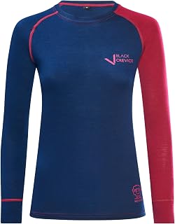 Black Crevice Women's Merino Wool Long-Sleeved Shirt