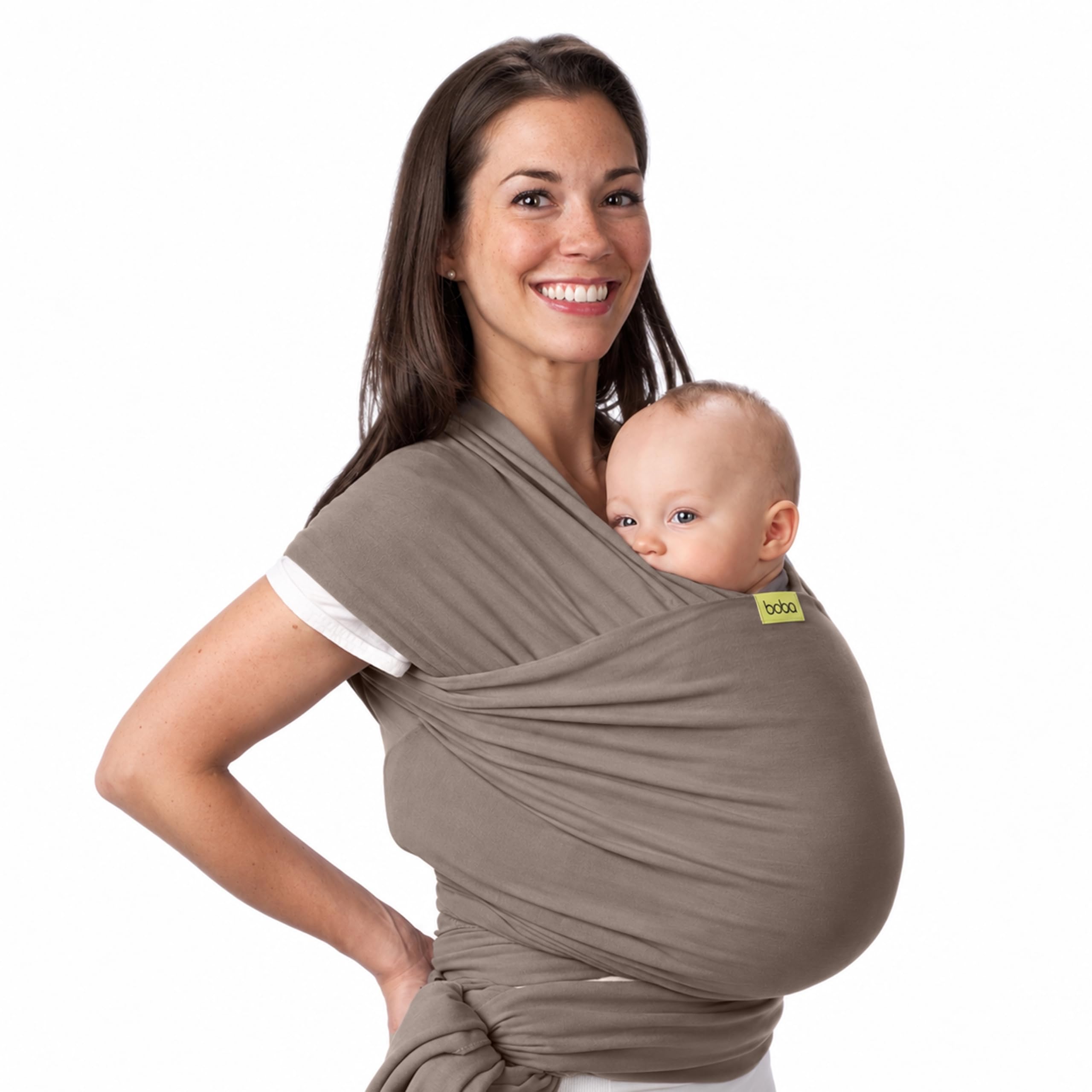 Boba Baby Wrap Carrier - Stretch Cotton Newborn Sling, Gray | Breathable, Hands-