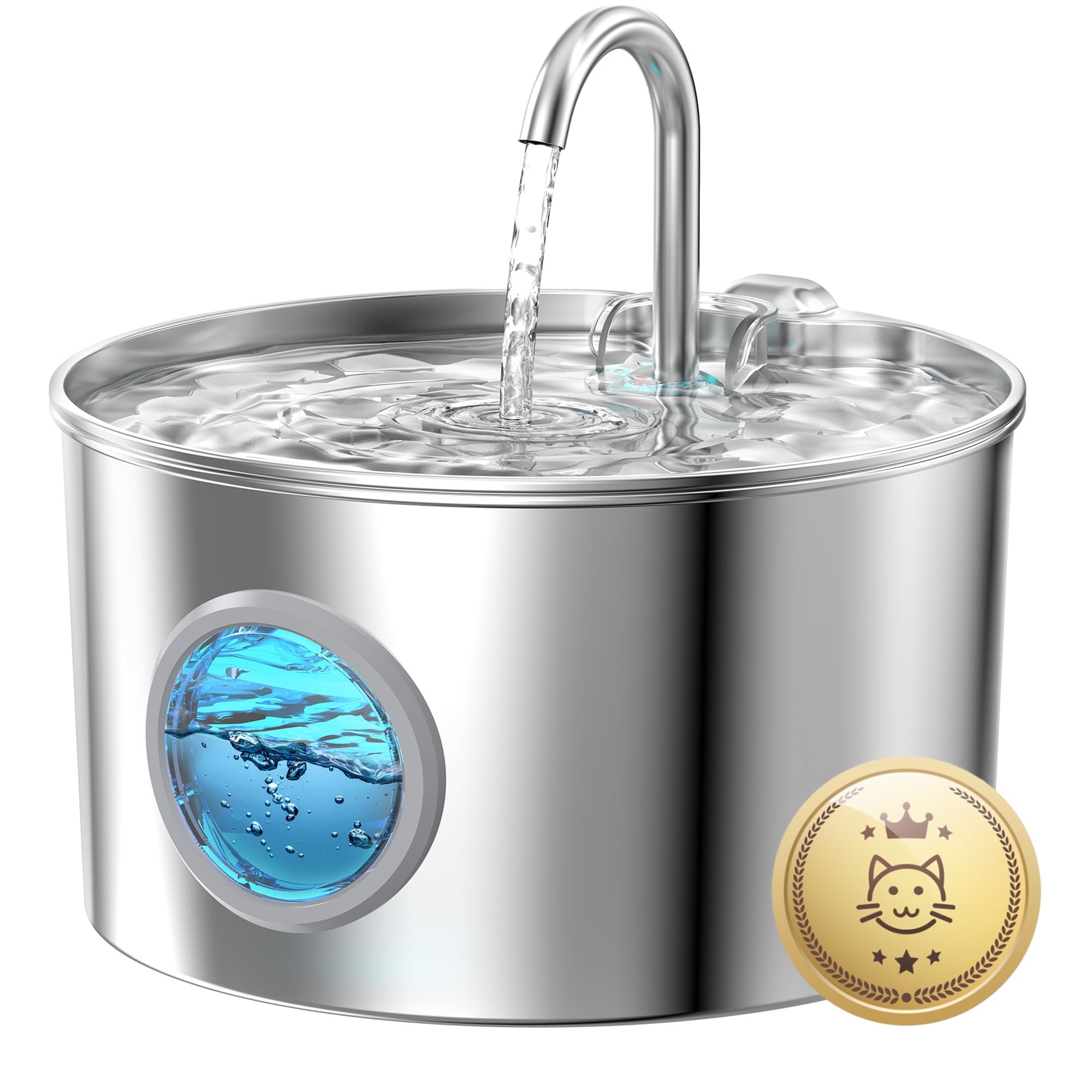 Stainless Steel Cat Fountain: Automatic Cat Drinker - Cat Fountain | 2.2L Silent
