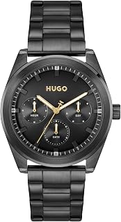 Hugo Analogue Multifunction Quartz Watch for Men #Bright Sport Collection with Stainless Steel Bracelet or Leather Strap