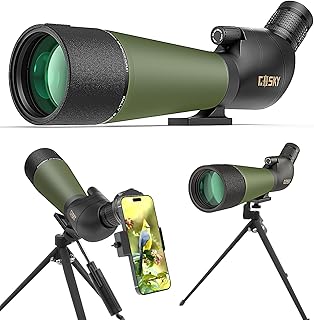 Flagship 20-60x80 Spotting Scope with Tripod for Bird Watching | With Tripod, Phone Adapter, Waterproof, BAK4, FMC, 82.9-42 ft/1,000 yd FOV, Bag for Wildlife Viewing & Target Shooting