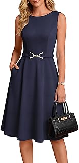 GRACE KARIN Work Business Midi Flowy Sleeveless Dresses for Women