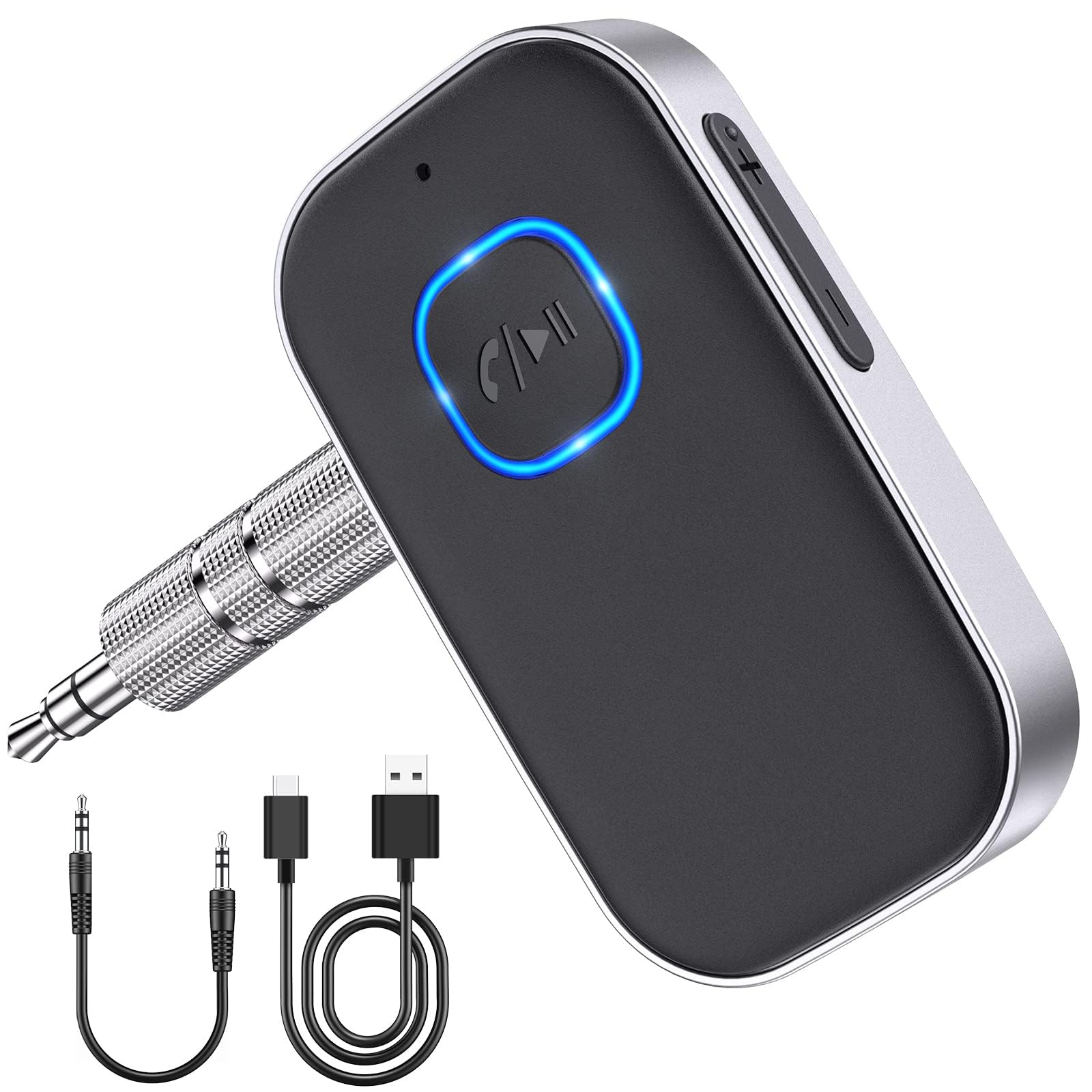 WOCBUY Bluetooth Car Adapter, 3.5mm AUX Bluetooth Receiver for Music Streaming, 