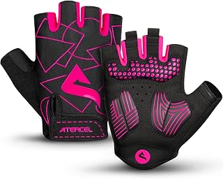 ATERCEL Cycling Gloves, Bicycle Gloves, Finger Cut, 0.2 inch (6 mm) SBR Pad, Shock Absorbing, Abrasion Resistant, Summer, 3D, Cycling Gloves, Unisex