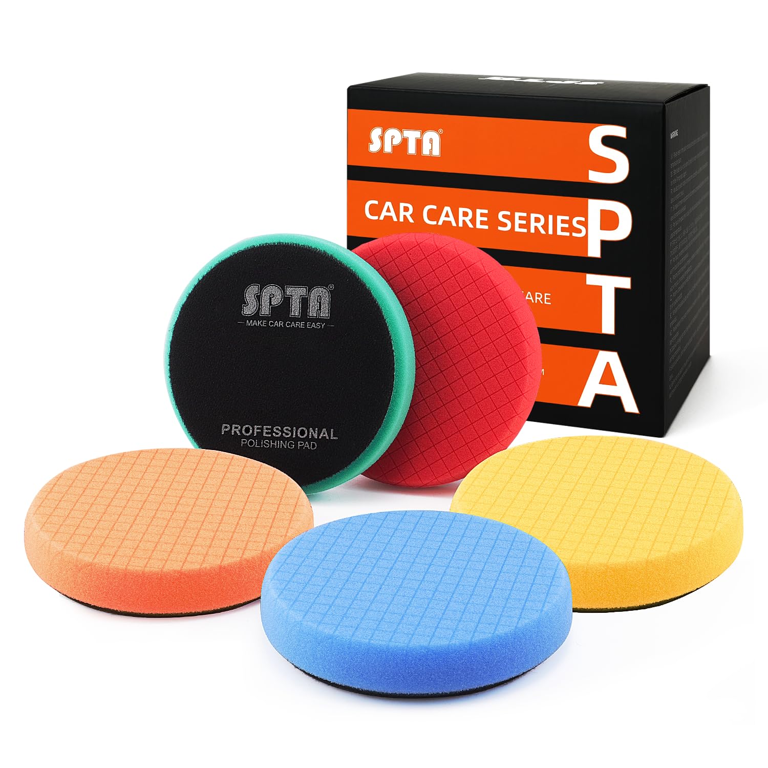 Buffing Polishing Pads, SPTA 5Pcs 5.5 Inch Face for 5 Inch 125mm Backing Plate M