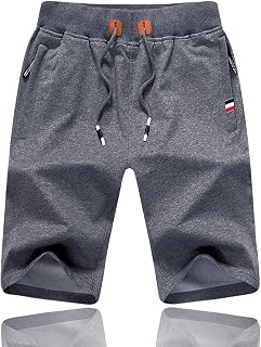 Tansozer Mens Gym Shorts Summer Sports Shorts Zip Pockets