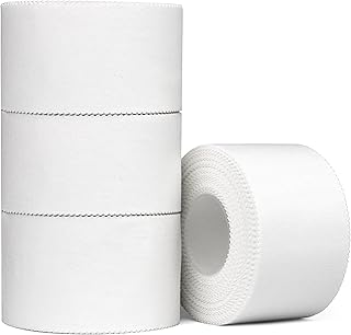 Athletic Tape - 4 Sports Tape -White- No-Sticky Residue – Easy Tearing – Skin-Friendly -1.5 x 10 Yards per roll (Total 40 Yards) for Athletes, Coaches, Amateurs (White 40 Yards)