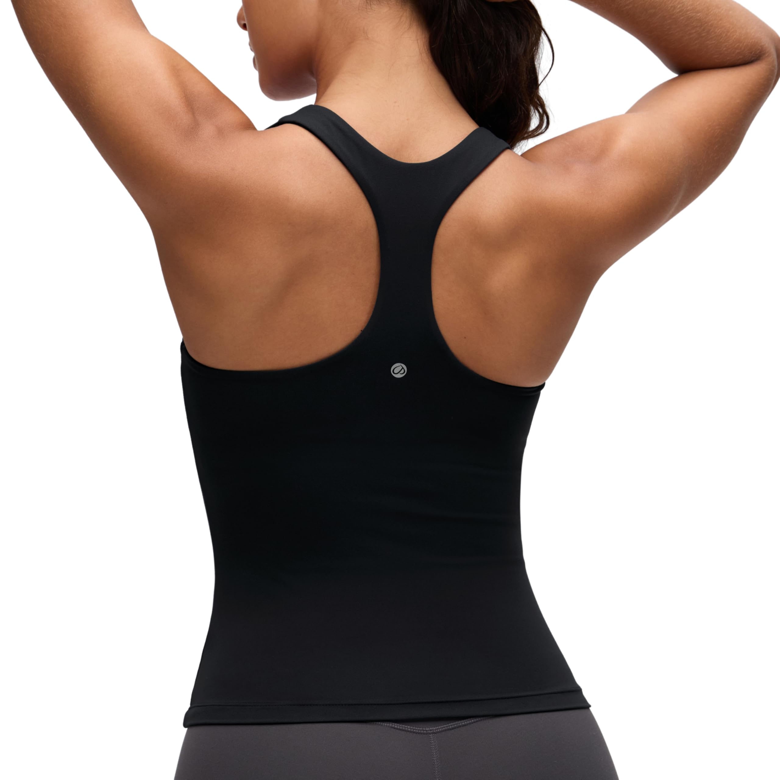 CRZ YOGA Butterluxe Racerback Tank Tops | Light Support, Built in Bra, Removable