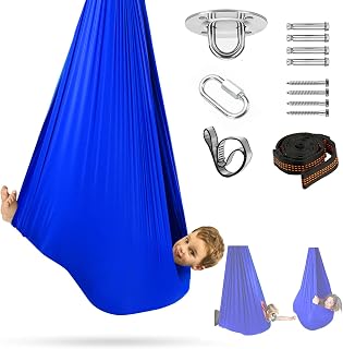 Sensory Swing, Therapy Swing for Kids & Adults, Cuddle Swing Indoor Outdoor | Swing Hammock for Child with Disorders, Autism, ADHD, Anxiety, Pod Swing Chair - 110" x 59"