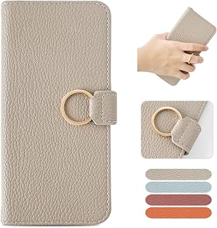 MAGICASE Wallet Style Case for iPhone 12 / 12 Pro, Ring & Strap Hole Included, Magnetic, Card Slots, Stand Function, Shock Resistant, Soft PU Leather, Handmade, Elegant, Cute, Women's (Apricot)