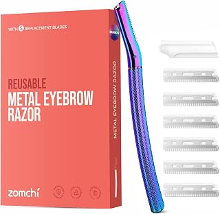ZOMCHI Eyebrow Razor, Face Razors for Women&Men, Eyebrow Trimmer Shaper with Precision Cover,Facial Shaver with 6 Blades (Rainbow)