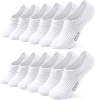Toes Home 6 Pairs Invisible Trainer Socks Womens, Low Cut Ankle Socks