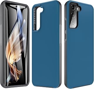 For Samsung S22 Case, Galaxy S22 Case, Military Grade Shockproof Silicone TPU Scratch Resistant Slim Rugged Hard Bumper Protective Cover Phone Case for Samsung Galaxy S22(Blue)