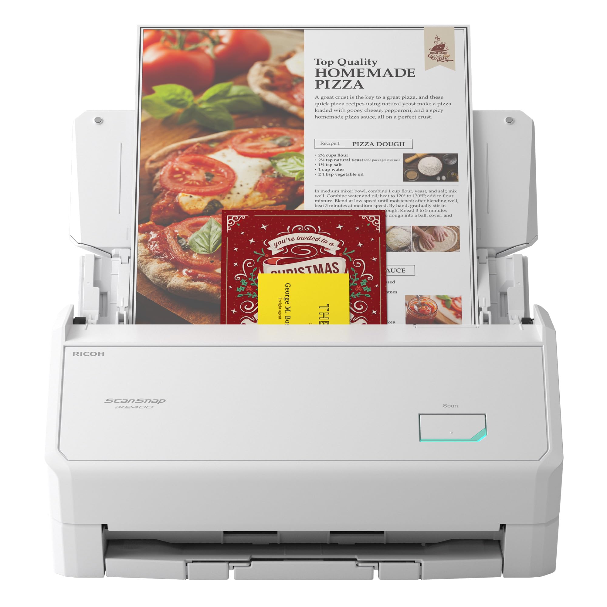 ScanSnap iX2400 (White) A4 Scanner - Ultra-Fast 45ppm Duplex Scanning, Automatic