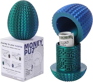 Galapopo Money Puzzle Box for Cash Gift, 4 Unique Internal Designs Maze Egg | Christmas Money Holders for Cash, Birthday Wedding Holiday Gift Ideas, Money Gift Box, Fun Brain Teaser Toy for Adults Kids