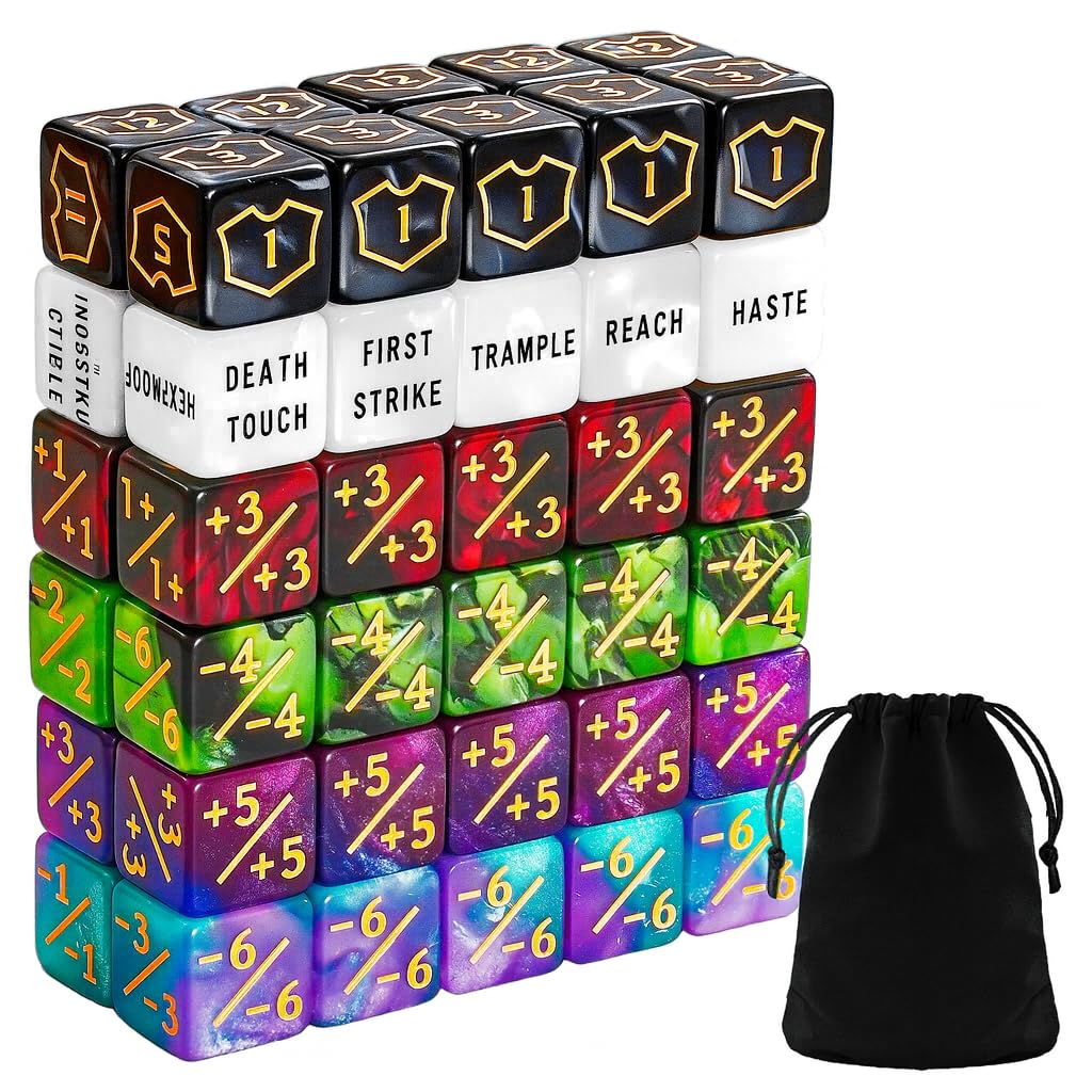 60 PCS MTG Dice Counters Keyword Counters Life Counter 1/+1 counters Commander B