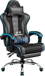Yaheetech Ergonomic Gaming Chair Massage Reclining Backrest Grey