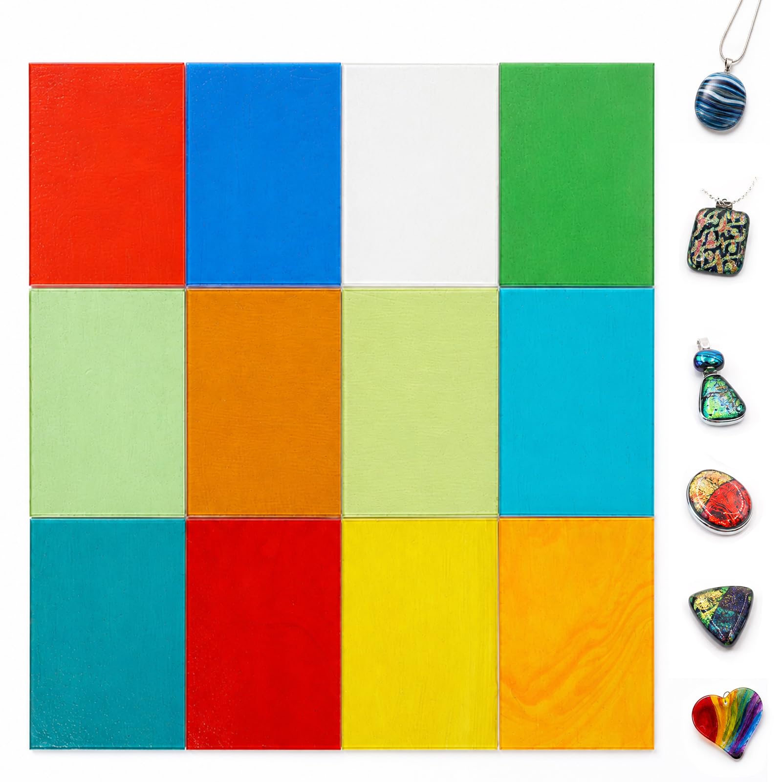12 Sheets COE 90 Fusible Glass Sheets, 6 x 4 Inch Fused Glass Supplies | COE 90 