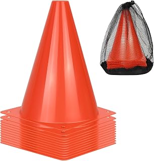 PXZBLG 12/24/50pcs Soccer Cones, 7" Plastic Traffic Cones | for Sports Training, Football, Soccer, Basketball, Coaching, Practice